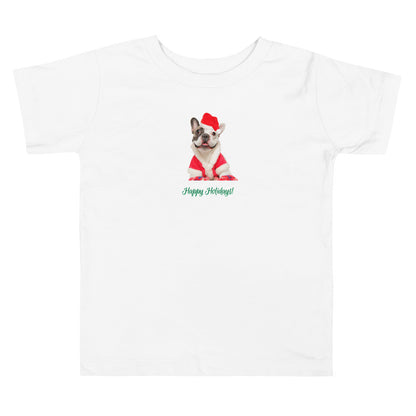 French Bulldog 2HH Xmas Toddler Short Sleeve Tee